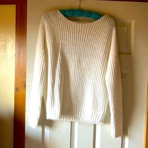 White Chunky Cable Knit Sweater